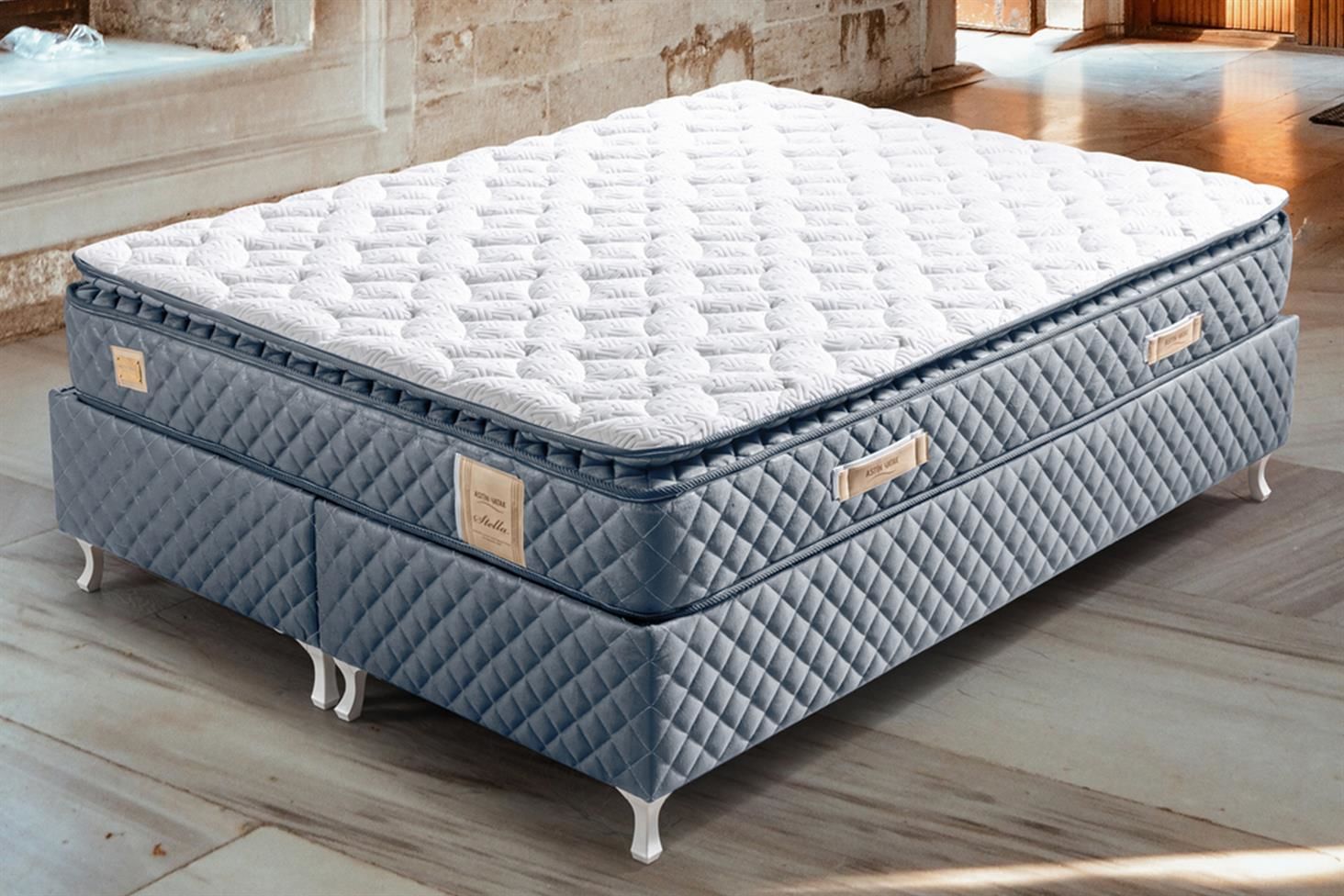 Stella Pedli Ortopedik Yaylı Yatak Açık Mavi - 150x200