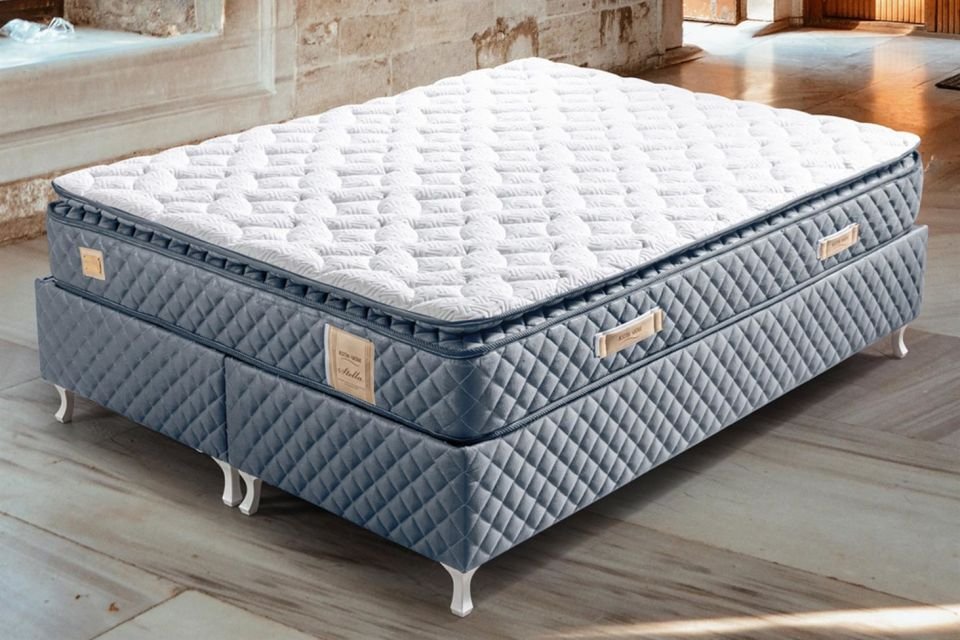 Stella Pedli Ortopedik Yaylı Yatak Açık Mavi - 160x200