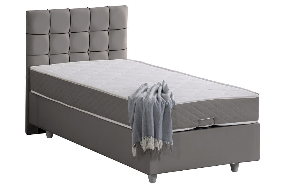 Tavira Baza Başlık Letto Yatak Seti 90 x 190 - Gri