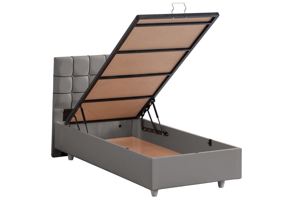 Tavira Baza Başlık Letto Yatak Seti 90 x 200 - Gri