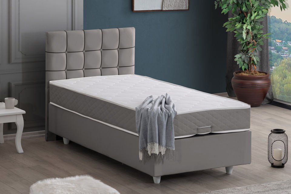 Tavira Baza Başlık Letto Yatak Seti 120 x 200 - Gri
