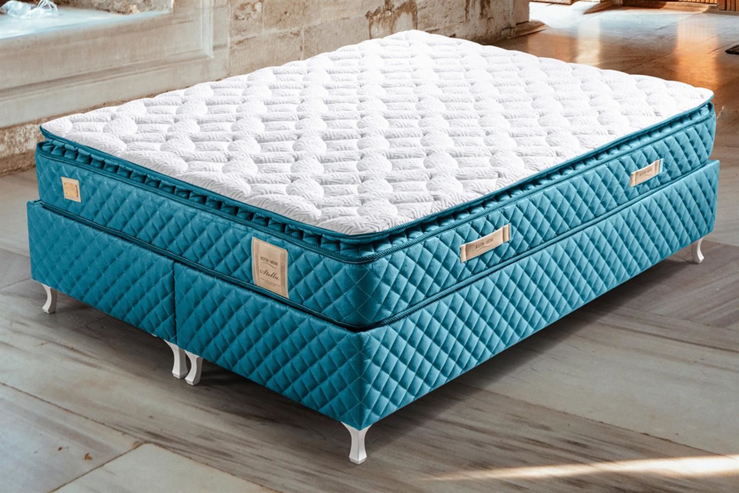 Stella Pedli Ortopedik Yaylı Yatak Turkuaz - 160x200