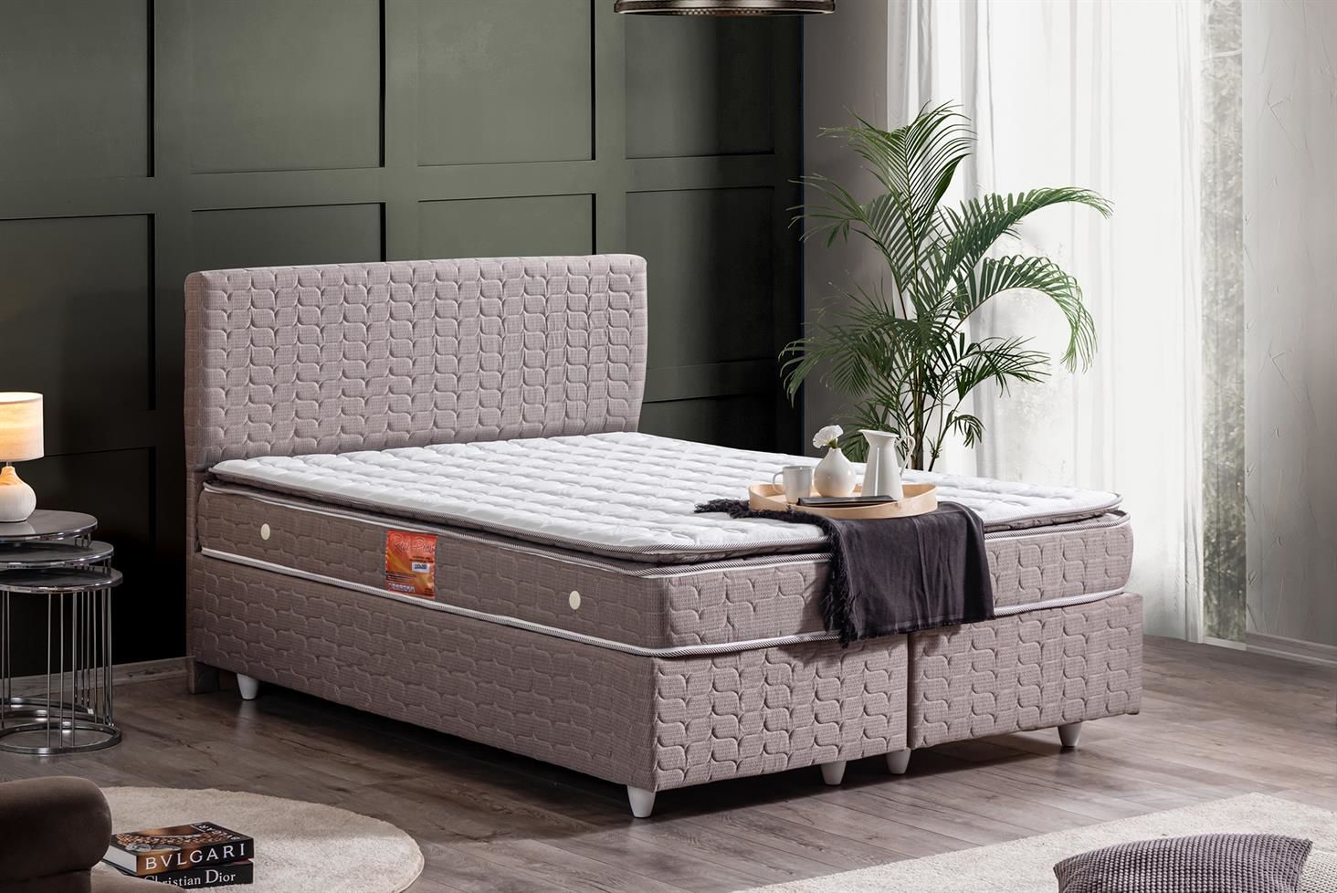 Stella Baza Başlık Real Pedli Yatak Seti 160 x 200 - Kahve