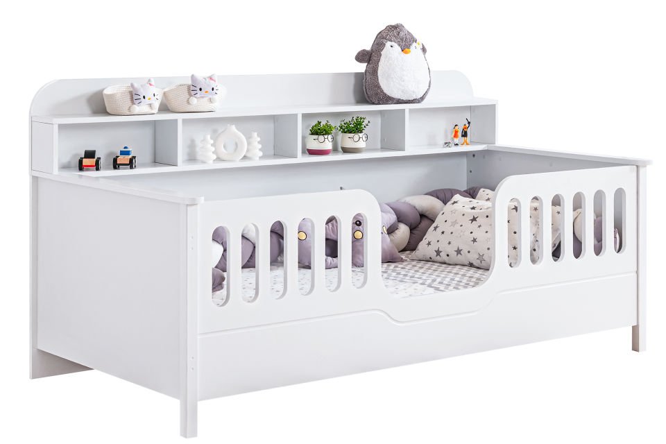 Etap Kitaplıklı Montessori Karyola - Beyaz