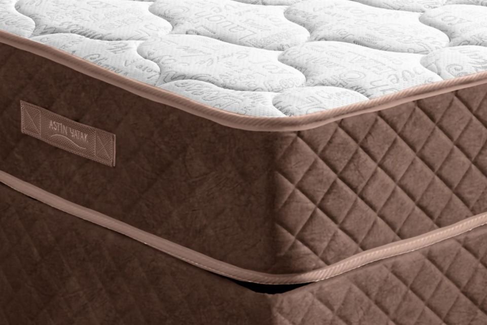 Deluxe Ortopedik Yaylı Yatak Açık Kahverengi - 90x200