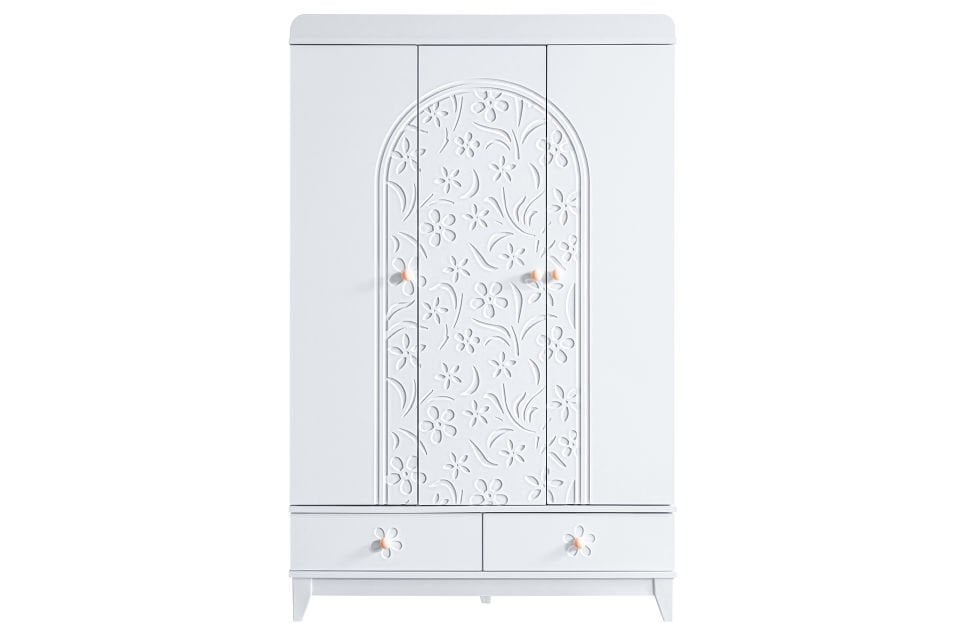Garden 3 Kapaklı 2 Çekmeceli Dolap - Beyaz