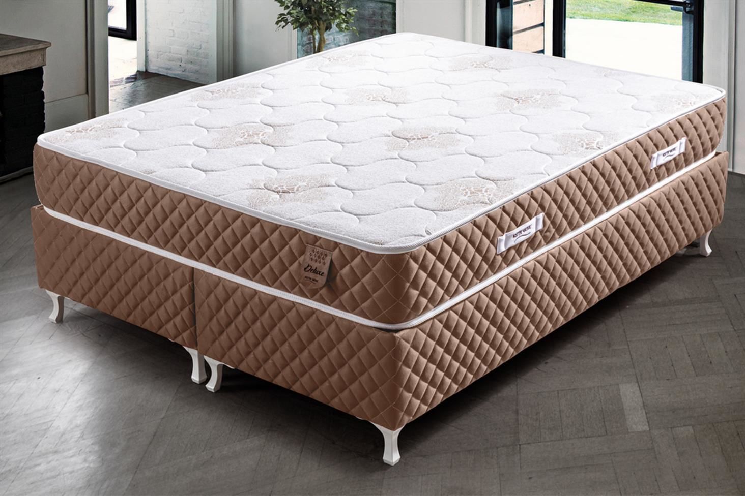Deluxe Ortopedik Yaylı Yatak Açık Kahverengi - 140x190
