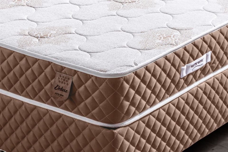 Deluxe Ortopedik Yaylı Yatak Açık Kahverengi - 140x190