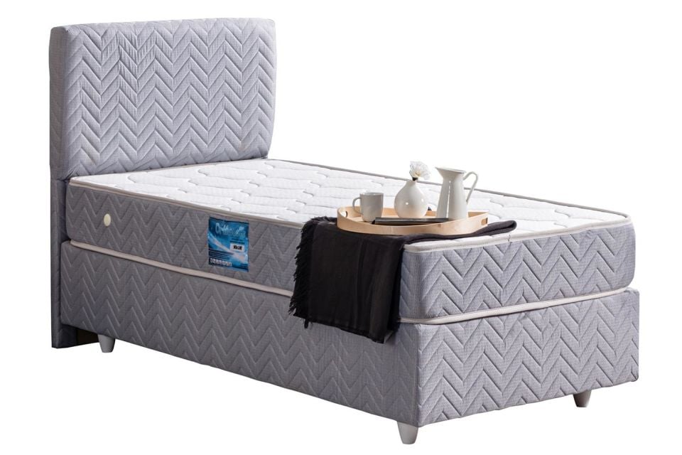 Kristal Baza Başlık Ortho Soft Yatak Seti 120 x 200 - Gri