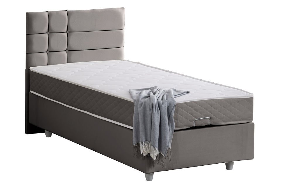 Almada Baza Başlık Letto Yatak Seti 120 x 200 - Gri