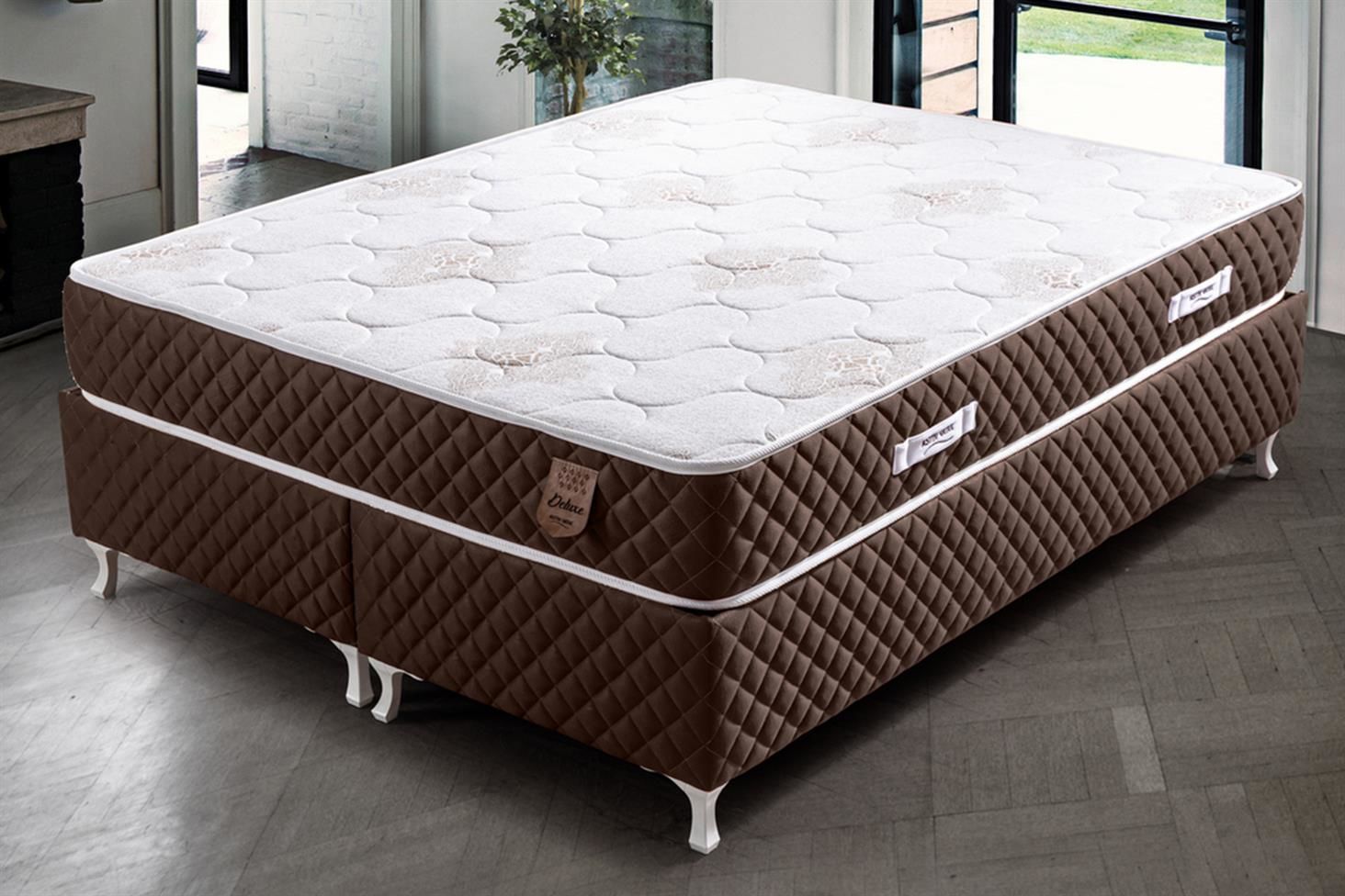 Deluxe Ortopedik Yaylı Yatak Koyu Kahverengi - 150x200