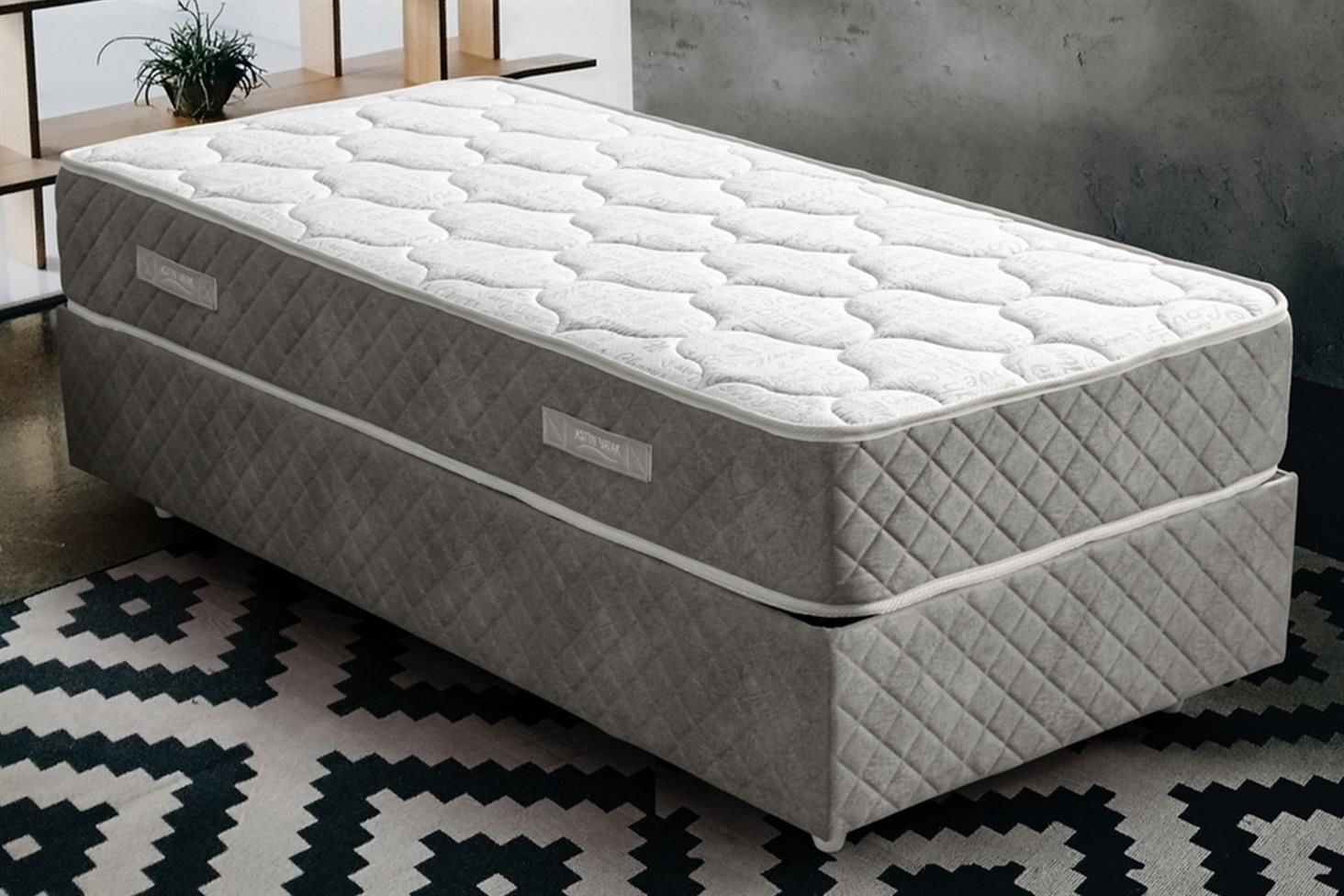 Deluxe Ortopedik Yaylı Yatak Açık Gri - 90x200
