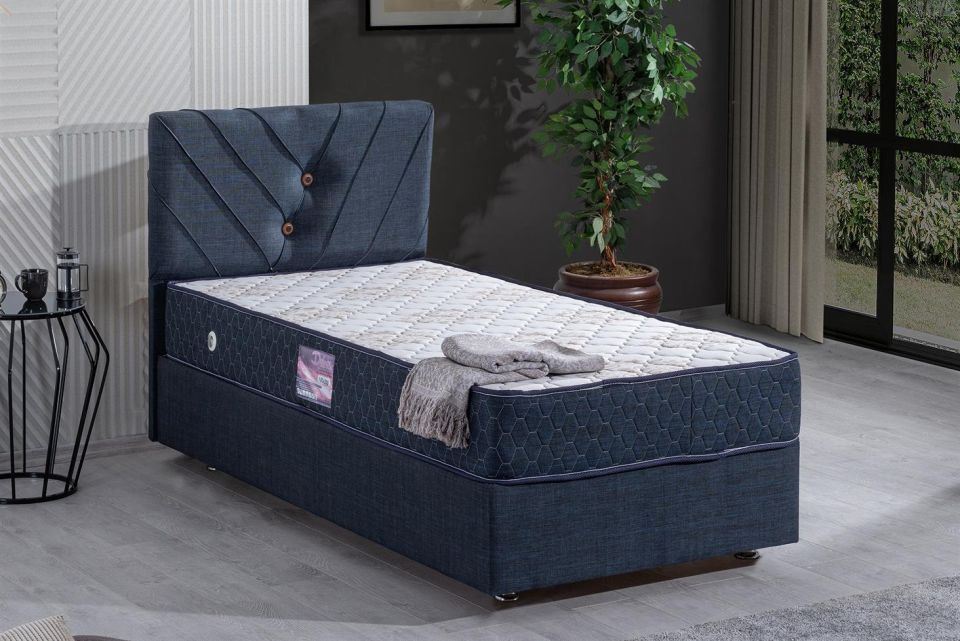 Lux Class Yandan Açılır Baza Başlık Deluxe Yatak Seti 90 x 190 - Lacivert