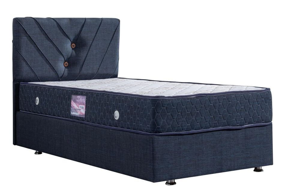Lux Class Yandan Açılır Baza Başlık Deluxe Yatak Seti 90 x 200 - Lacivert