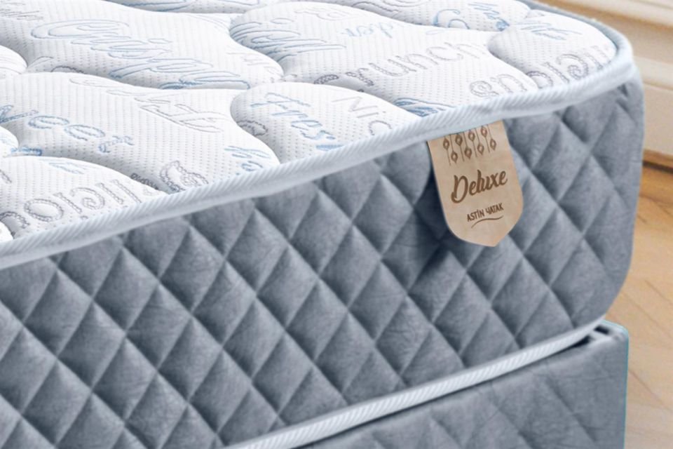 Deluxe Ortopedik Yaylı Yatak Açık Mavi - 90x200