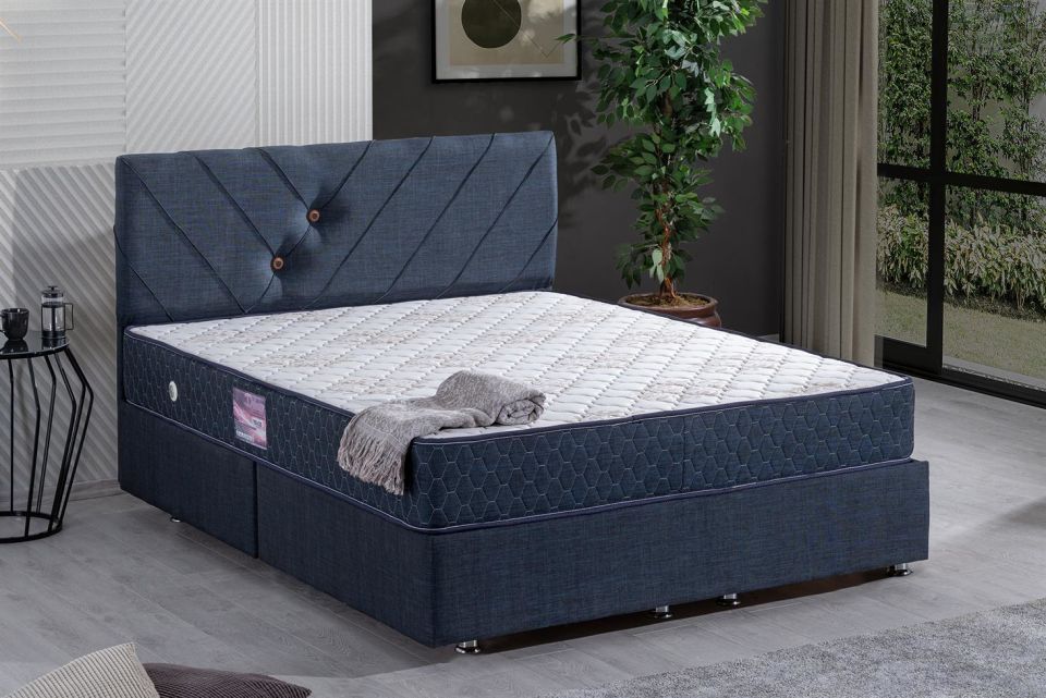 Lux Class Yandan Açılır Baza Başlık Deluxe Yatak Seti 180 x 200 - Lacivert
