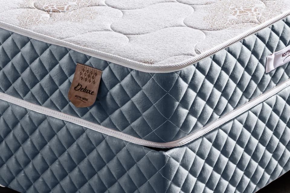 Deluxe Ortopedik Yaylı Yatak Açık Mavi - 180x200