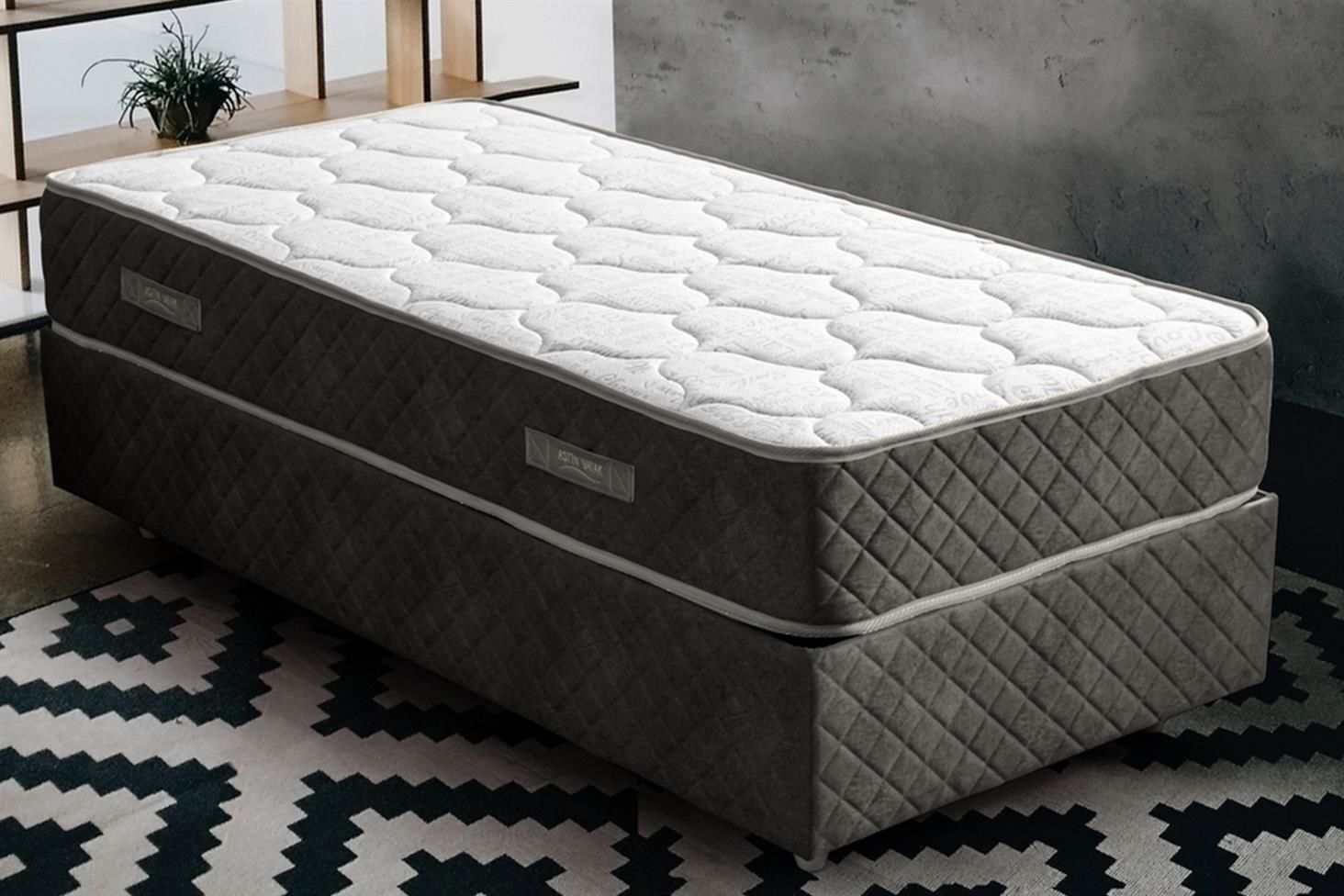 Deluxe Ortopedik Yaylı Yatak Antrasit - 120x200