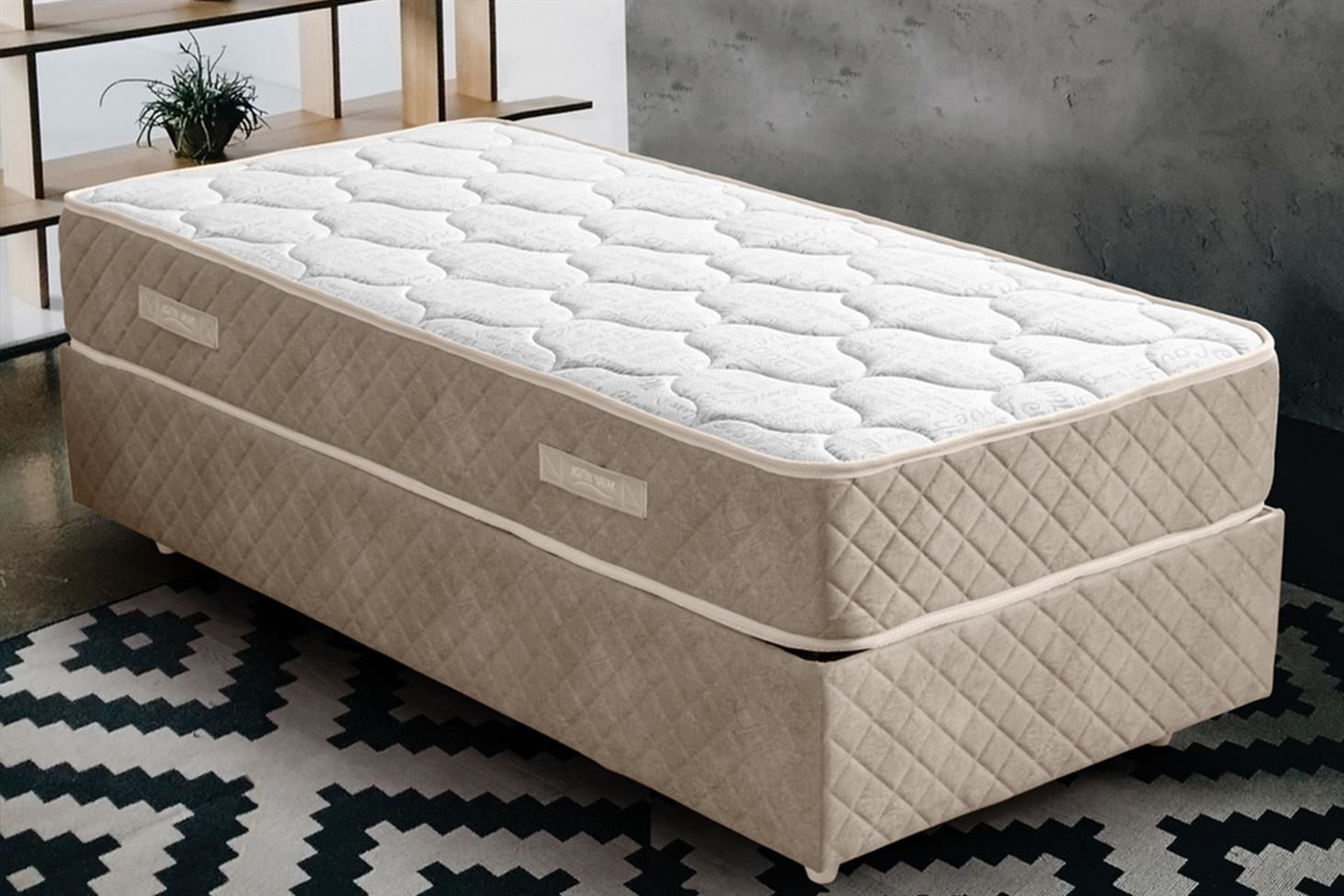 Deluxe Ortopedik Yaylı Yatak Bej - 90x200