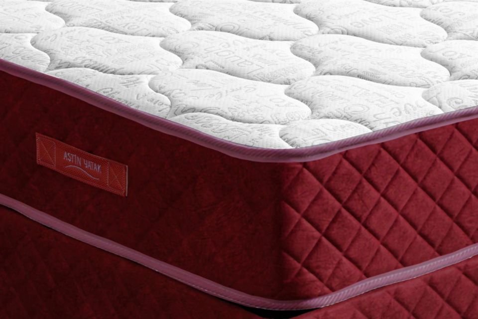 Deluxe Ortopedik Yaylı Yatak Bordo - 120x200