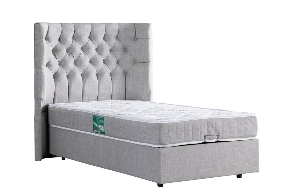 Matilda Baza Başlık Comfort Yatak Seti 90 x 190 - Açık Gri