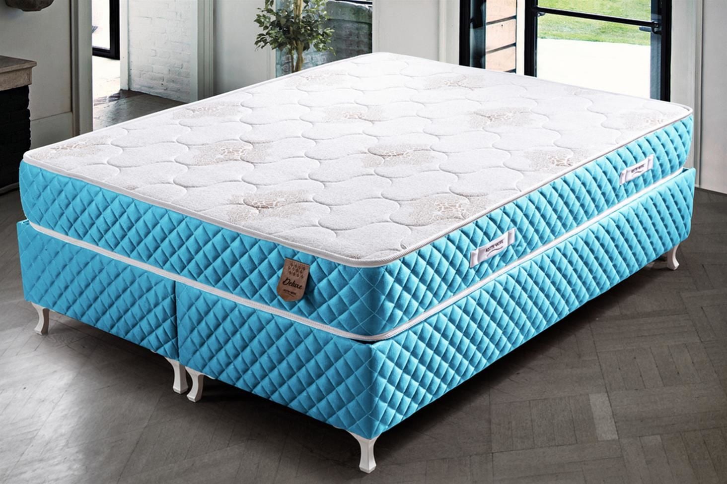 Deluxe Ortopedik Yaylı Yatak Turkuaz - 160x200