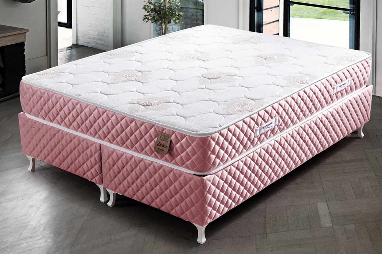 Deluxe Ortopedik Yaylı Yatak Pembe - 150x200