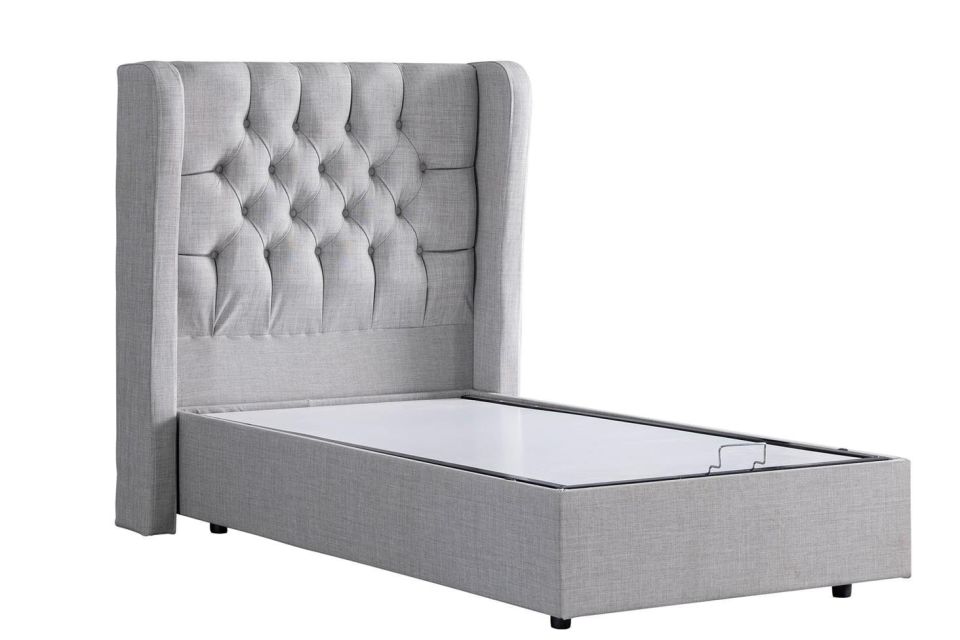 Riga Baza Başlık Comfort Yatak Seti 90 x 190 - Açık Gri
