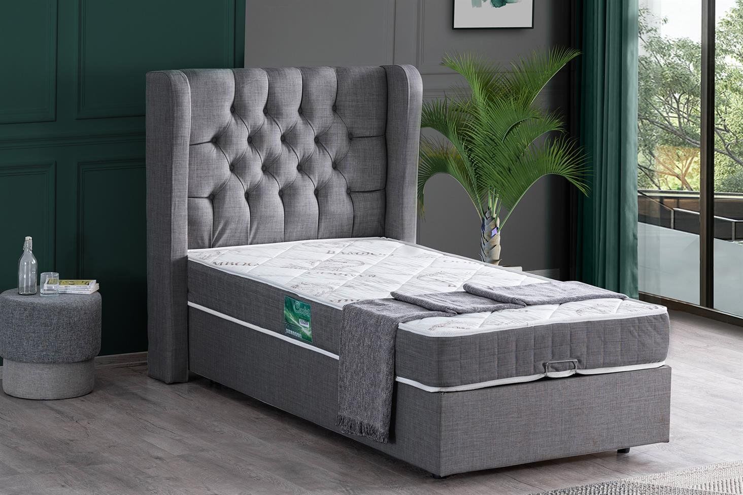 Riga Baza Başlık Comfort Yatak Seti 100 x 200 - Gri