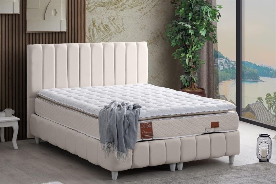 Narva Baza Başlık Real Pedli Yatak Seti 160 x 200 - Krem