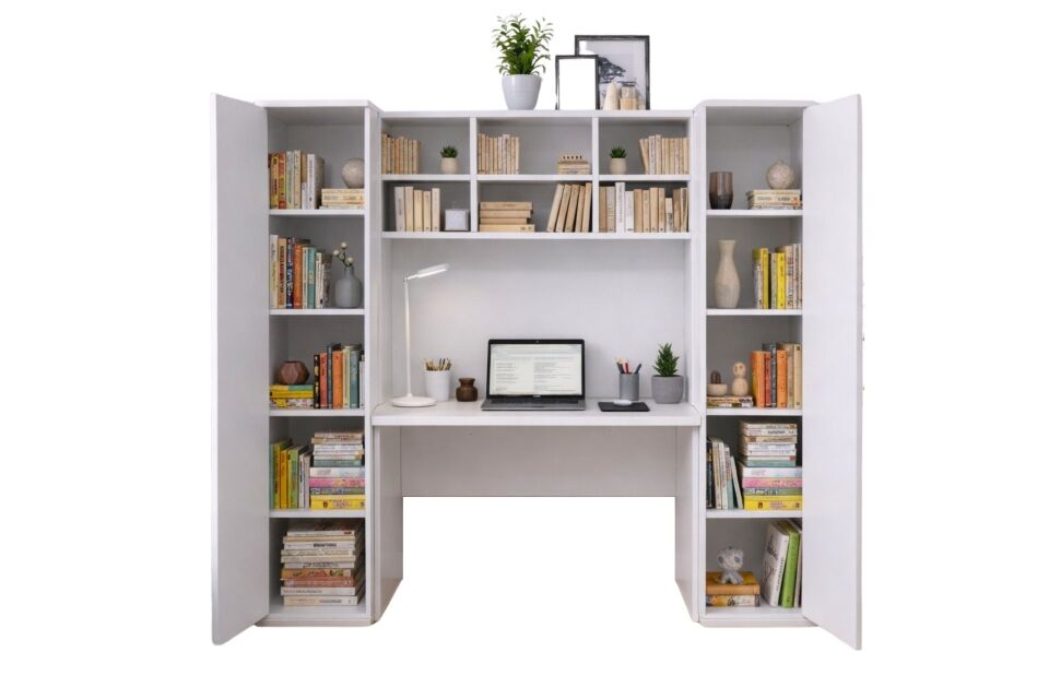 Merisa 2 Kitaplıklı Çalışma Masası Beyaz