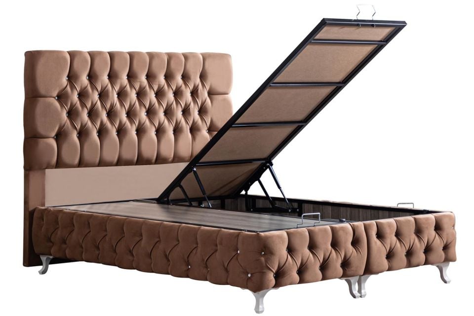 Roma Baza Başlık Seti 120 x 200 - Açık Kahve