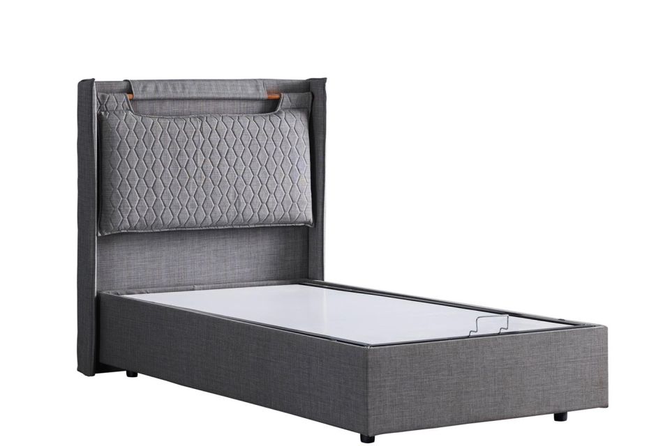 Zagreb Baza Başlık Comfort Yatak Seti 90 x 190 - Gri