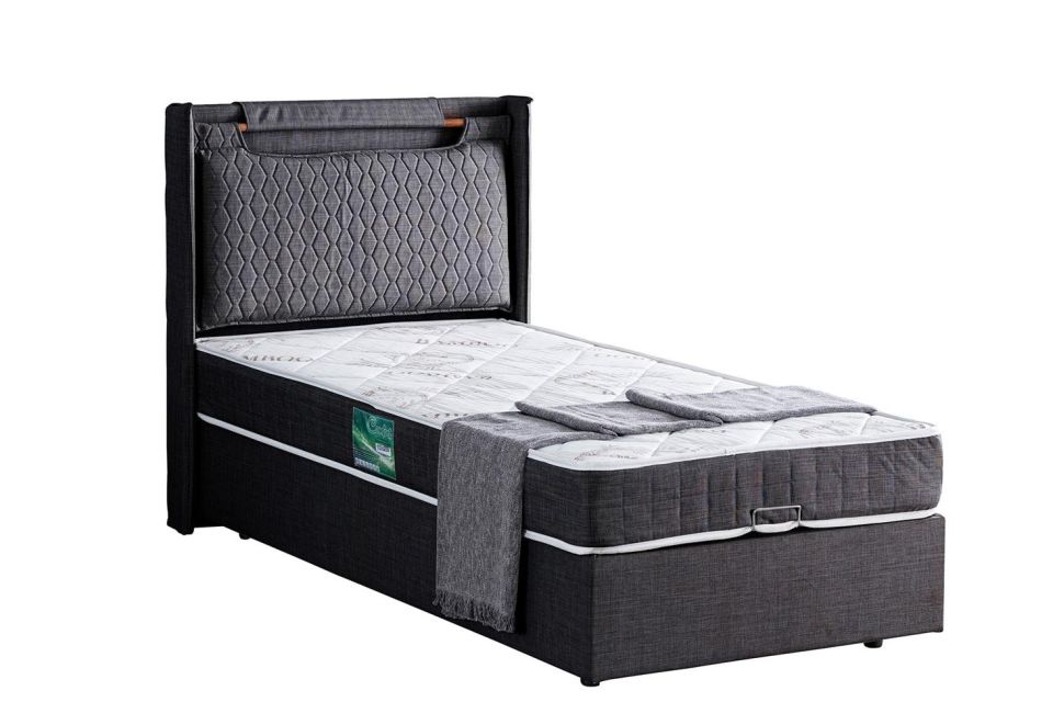 Zagreb Baza Başlık Comfort Yatak Seti 100 x 200 - Antrasit