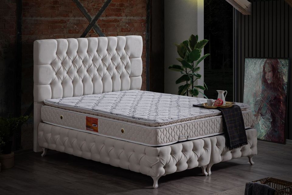 Roma Baza Başlık Real Pedli Yatak Seti 120 x 200 - Krem
