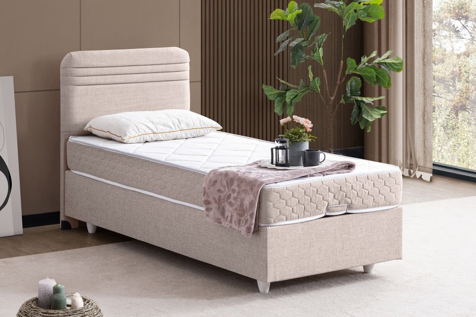 Mila Baza Başlık Orthosoft Yatak Seti 90 x 190 - Krem