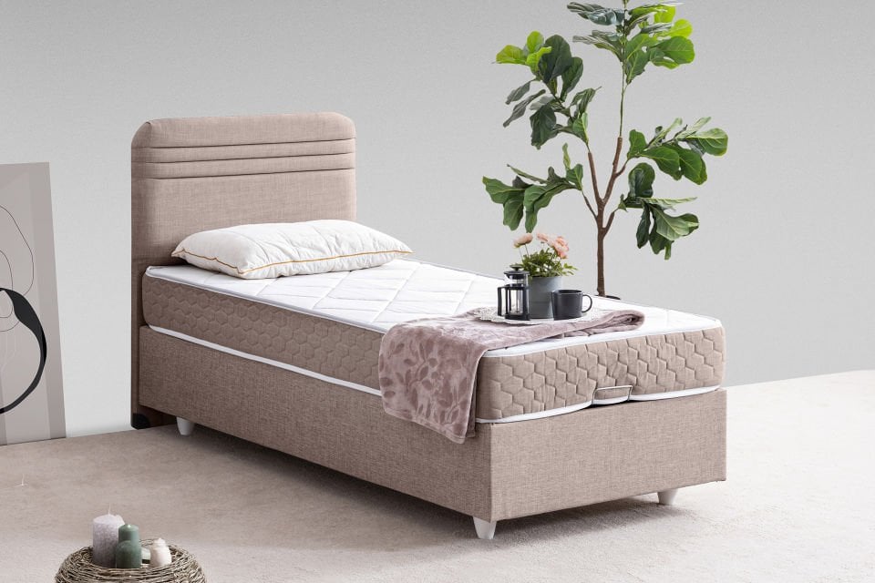 Mila Baza Başlık Orthosoft Yatak Seti 90 x 200 - Açık Kahve