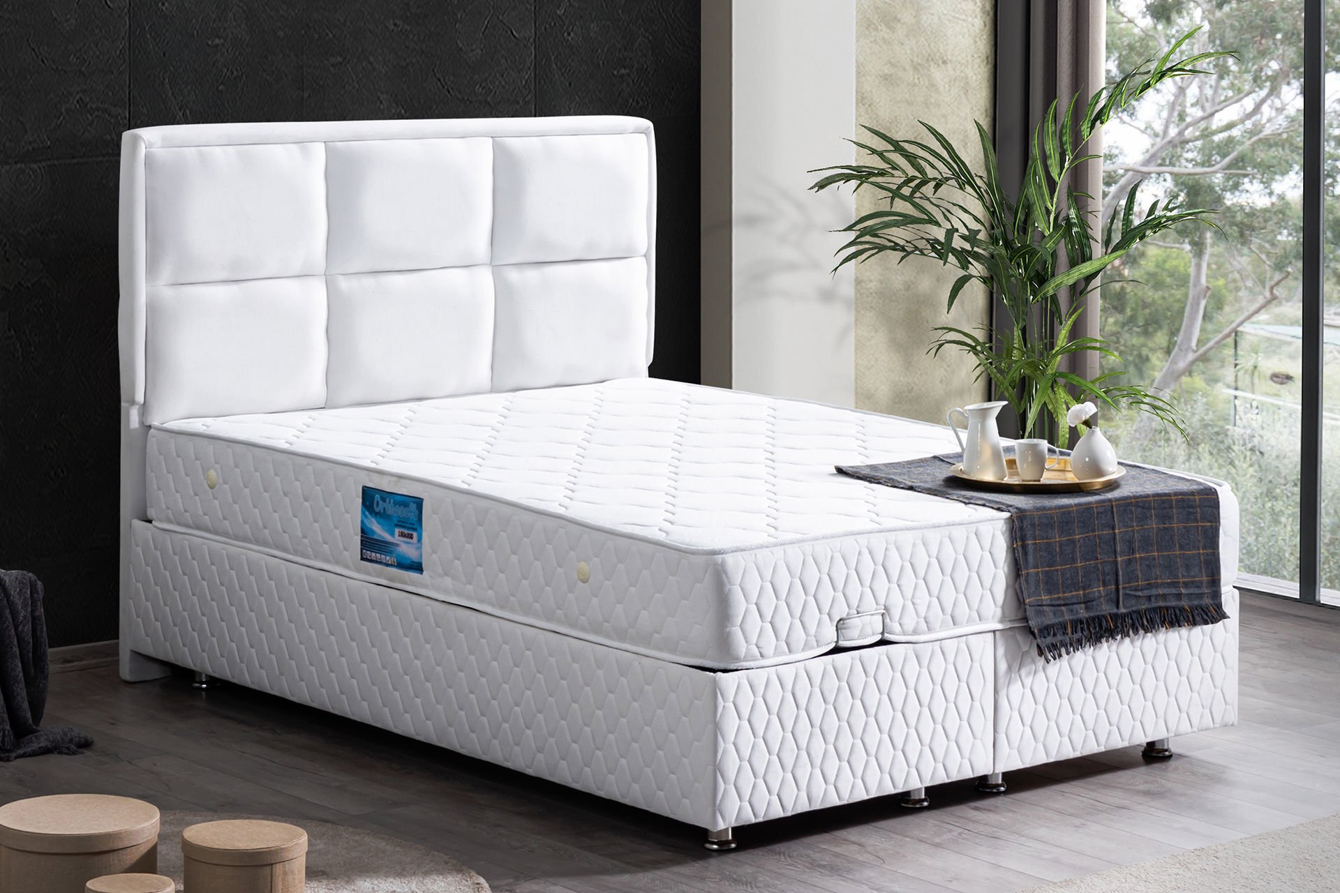 Grand Baza Başlık Ortho Soft Yatak Seti 140 x 190 - Beyaz