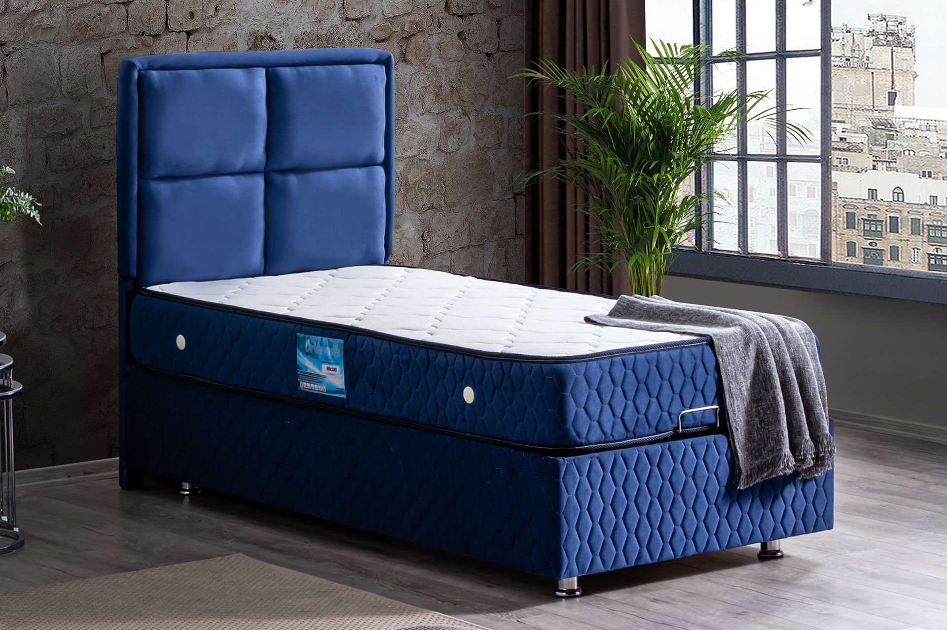 Grand Baza Başlık Ortho Soft Yatak Seti 120 x 200 - Lacivert