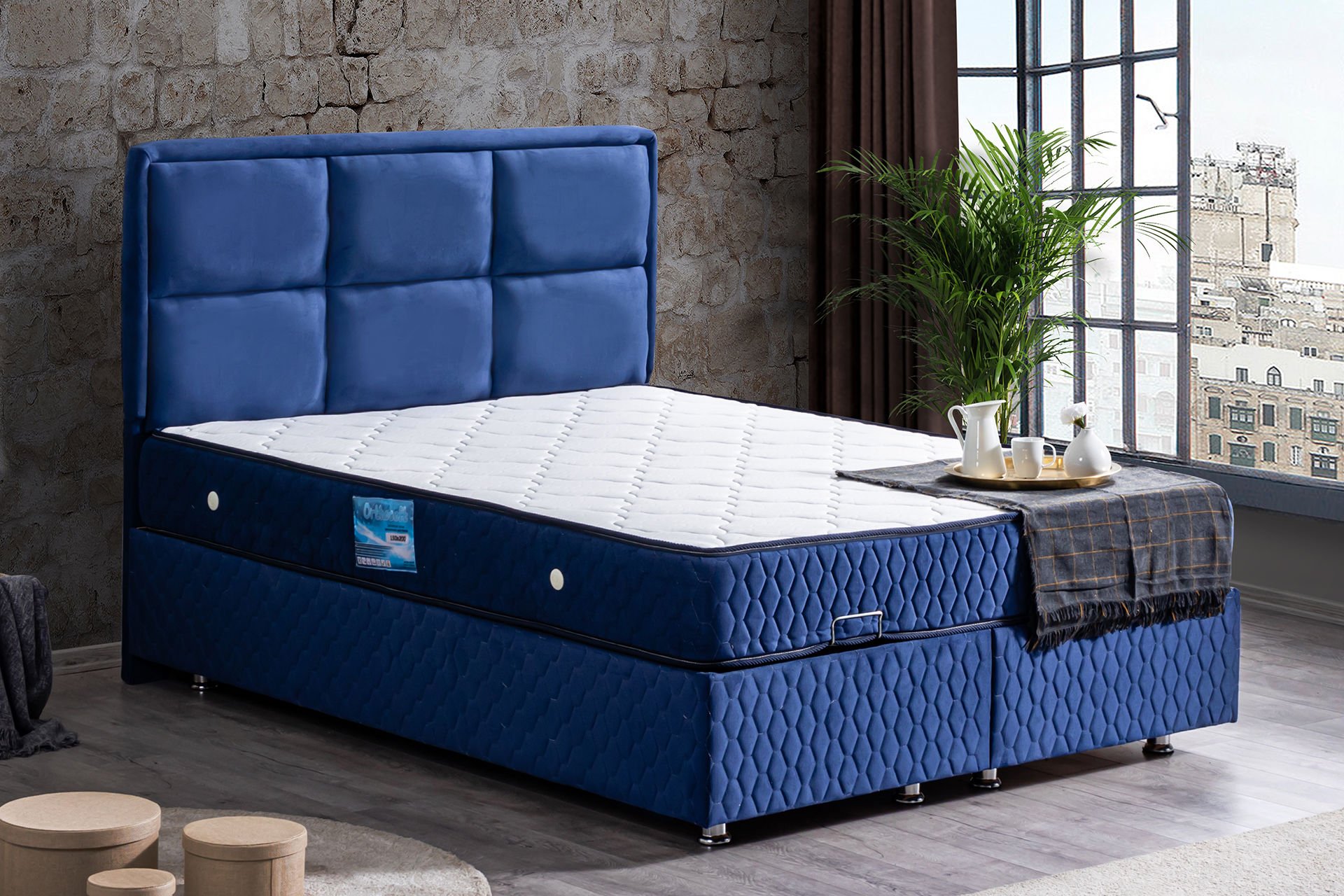 Grand Baza Başlık Ortho Soft Yatak Seti 140 x 190 - Lacivert