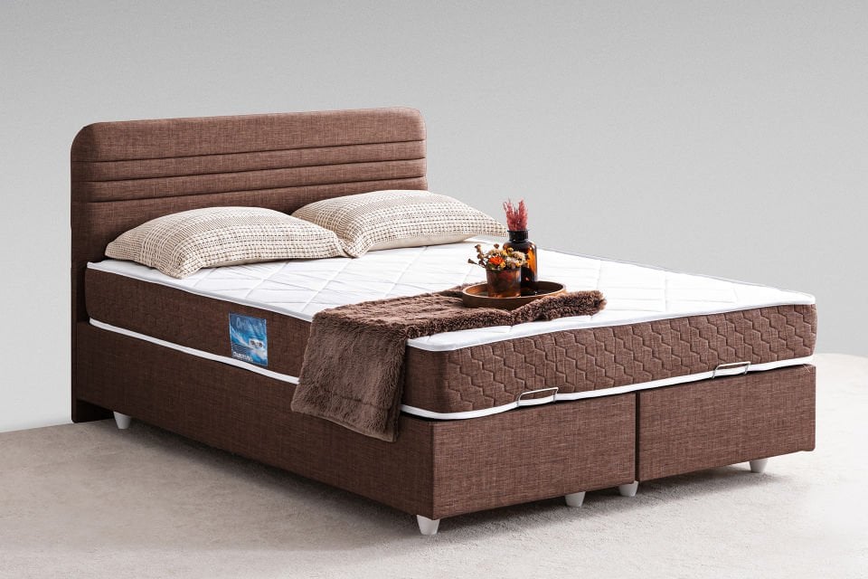 Mila Baza Başlık Orthosoft Yatak Seti 140 x 190 - Koyu Kahve
