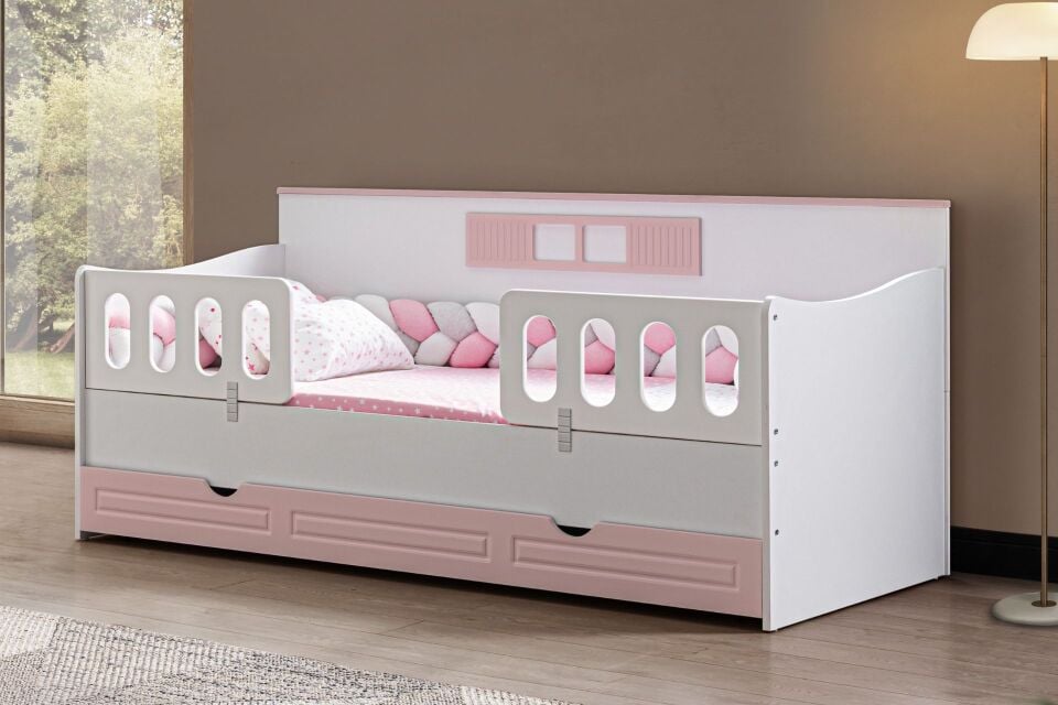 Lizbon Yavrulu Montessori Karyola - Pembe