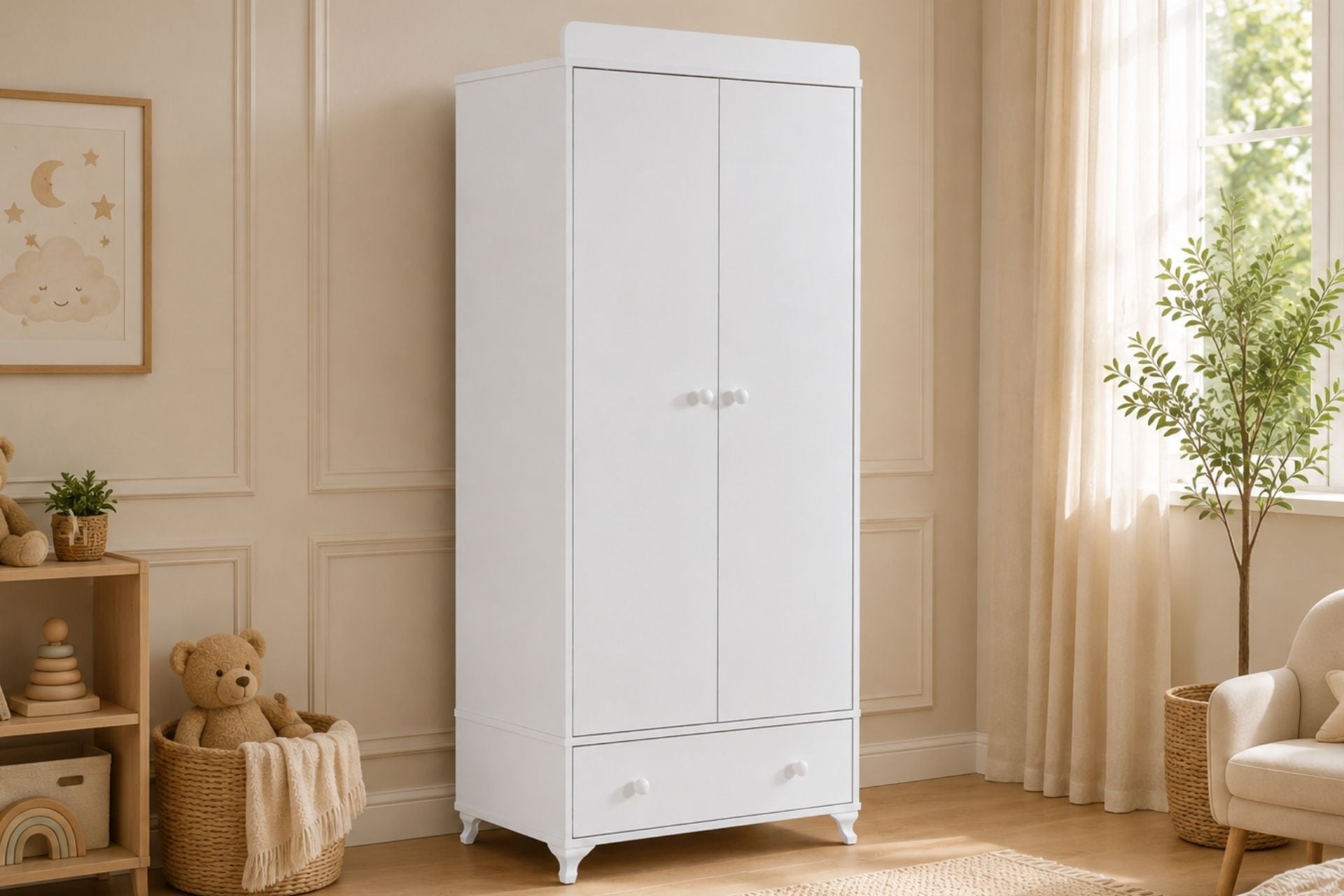 Elegant 2 Kapaklı Çekmeceli Dolap