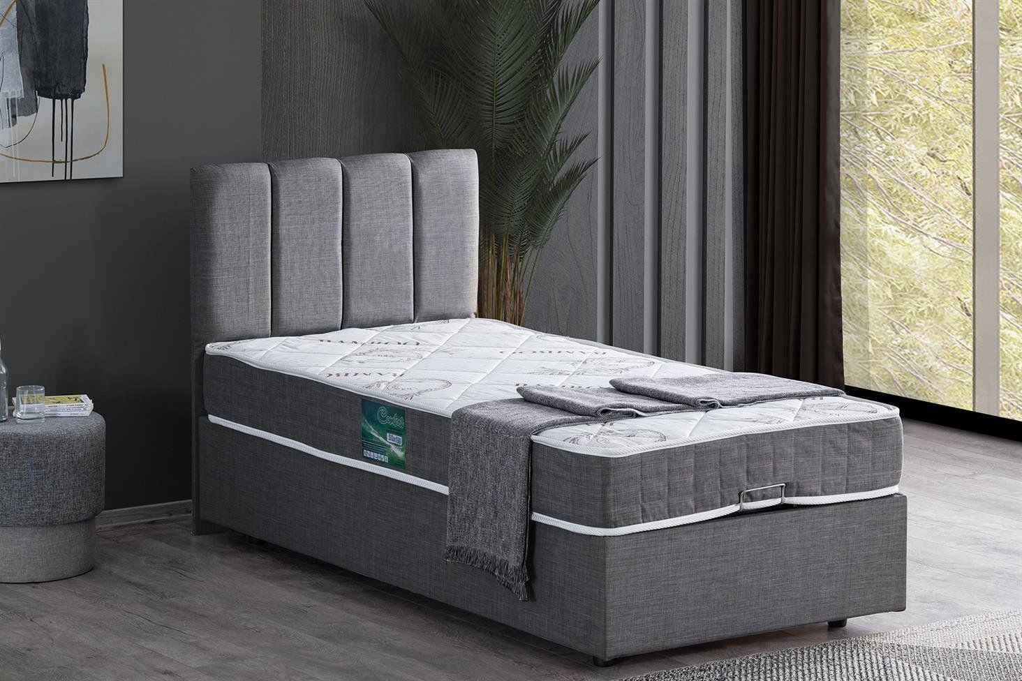 Defne Baza Başlık Comfort Yatak Seti 90 x 200 - Gri