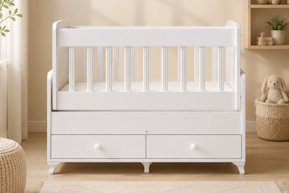Elegant Çekmeceli Sallanan Beşik 60x120