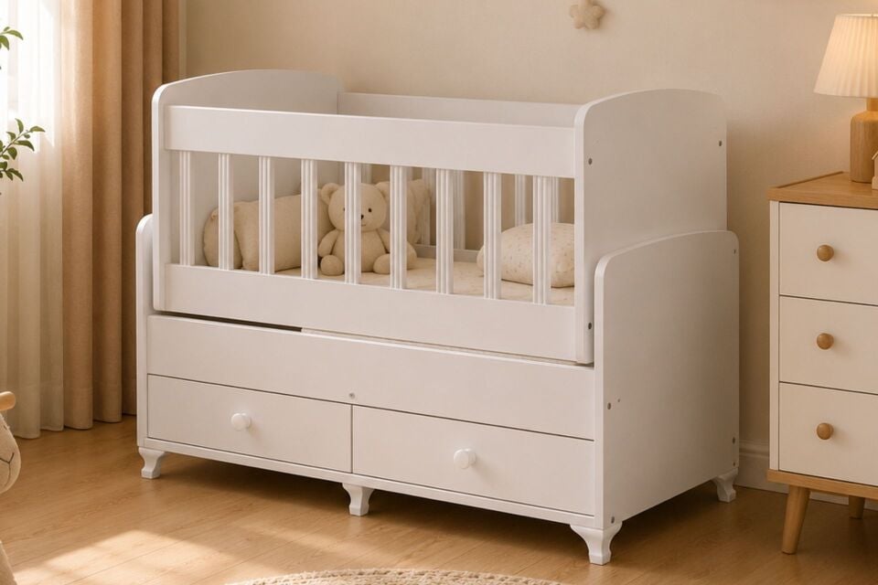 Elegant Çekmeceli Sallanan Beşik 60x120