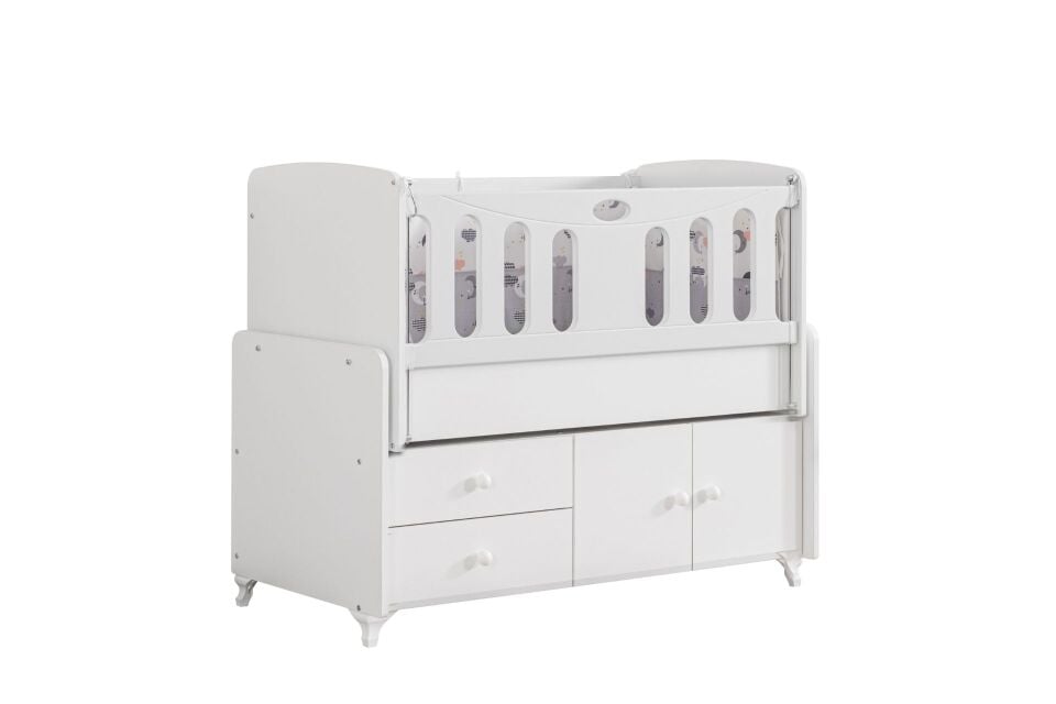 Armadi Çekmeceli Dolaplı Sallanan Beşik 60x120 cm