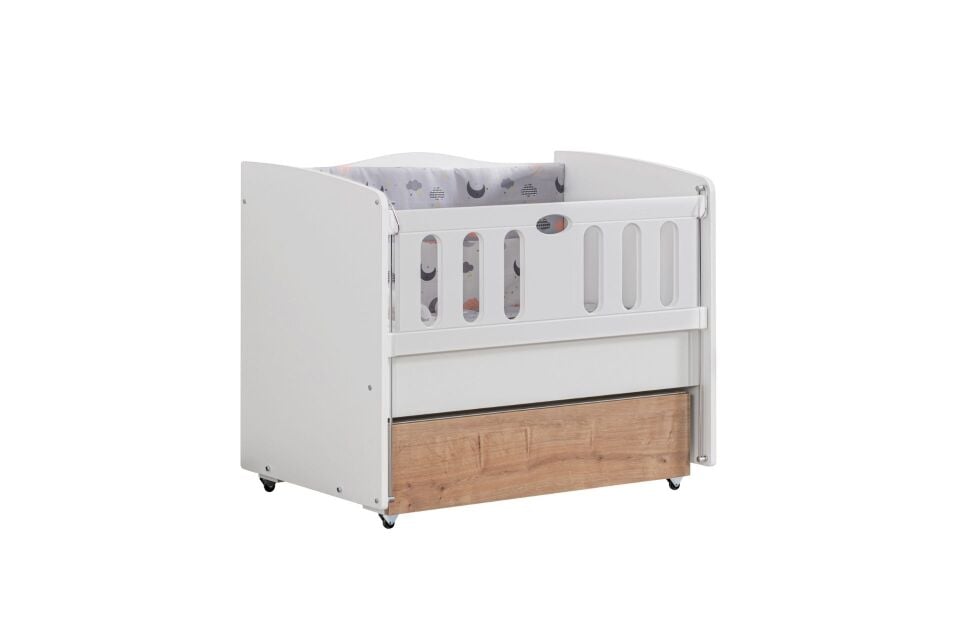 Mini Çekmeceli Korkuluklu Sallanan Beşik 60x100 cm