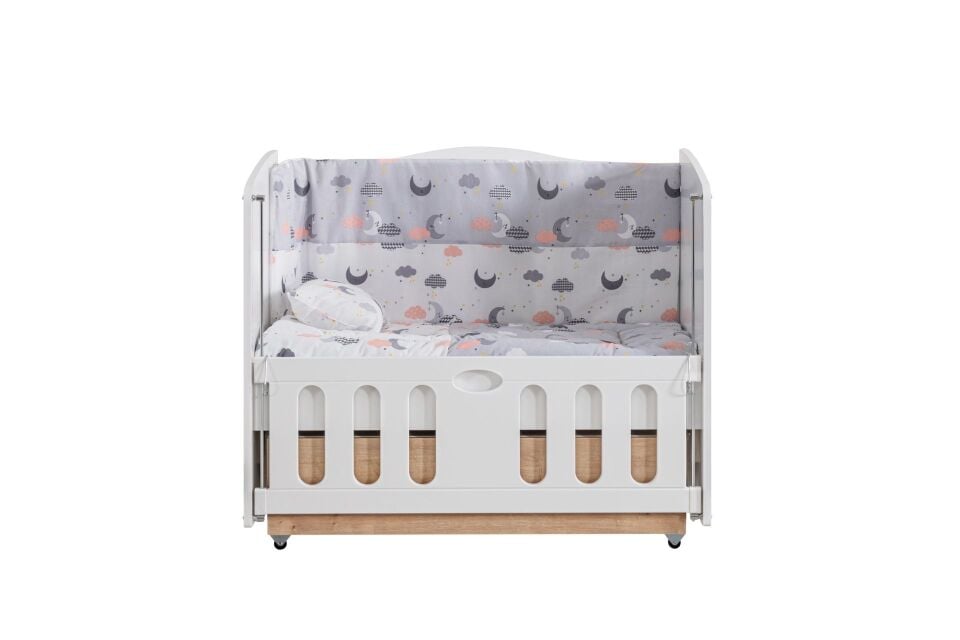 Mini Çekmeceli Korkuluklu Sallanan Beşik 60x100 cm