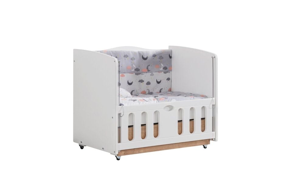 Mini Çekmeceli Korkuluklu Sallanan Beşik 60x100 cm